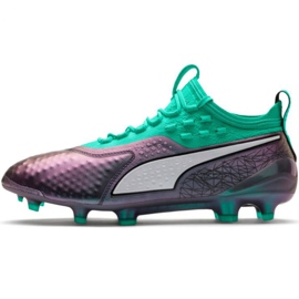 Kopačky Puma One 1 Il Lth Fg Ag M 104925 01 červené zelená Kopačky Puma One 1 Il Lth Fg Ag M 104925 01 červené zelená