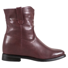 Ideal Shoes Kovbojské boty s eko kůží červené Ideal Shoes Kovbojské boty s eko kůží červené
