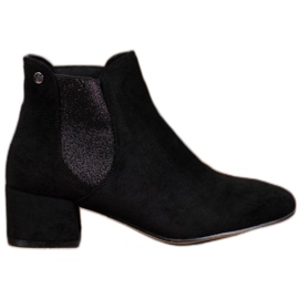 Ideal Shoes Chelsea boty s třpytkami černá