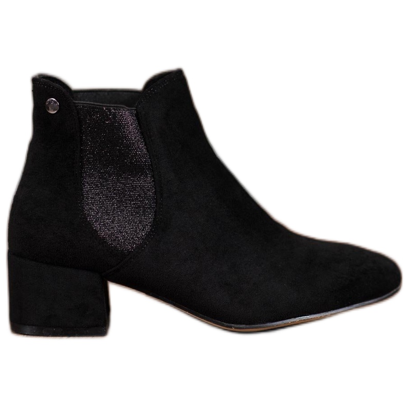 Ideal Shoes Chelsea boty s třpytkami černá