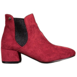 Ideal Shoes Chelsea boty s třpytkami červený