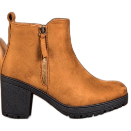 SHELOVET Pohodlné boty na platformě hnědý SHELOVET Pohodlné boty na platformě hnědý