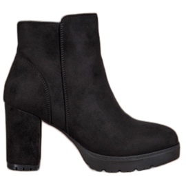 Super Mode Módní kozačky na sloupek černý