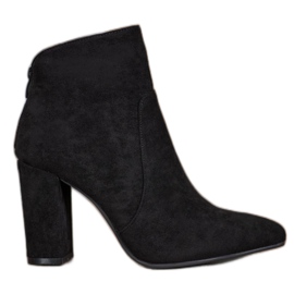 Ideal Shoes Klasické kozačky na sloupek černý