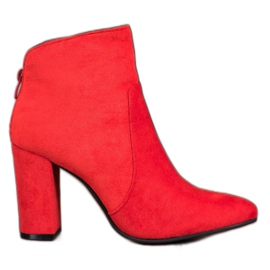 Ideal Shoes Klasické kozačky na sloupek červený