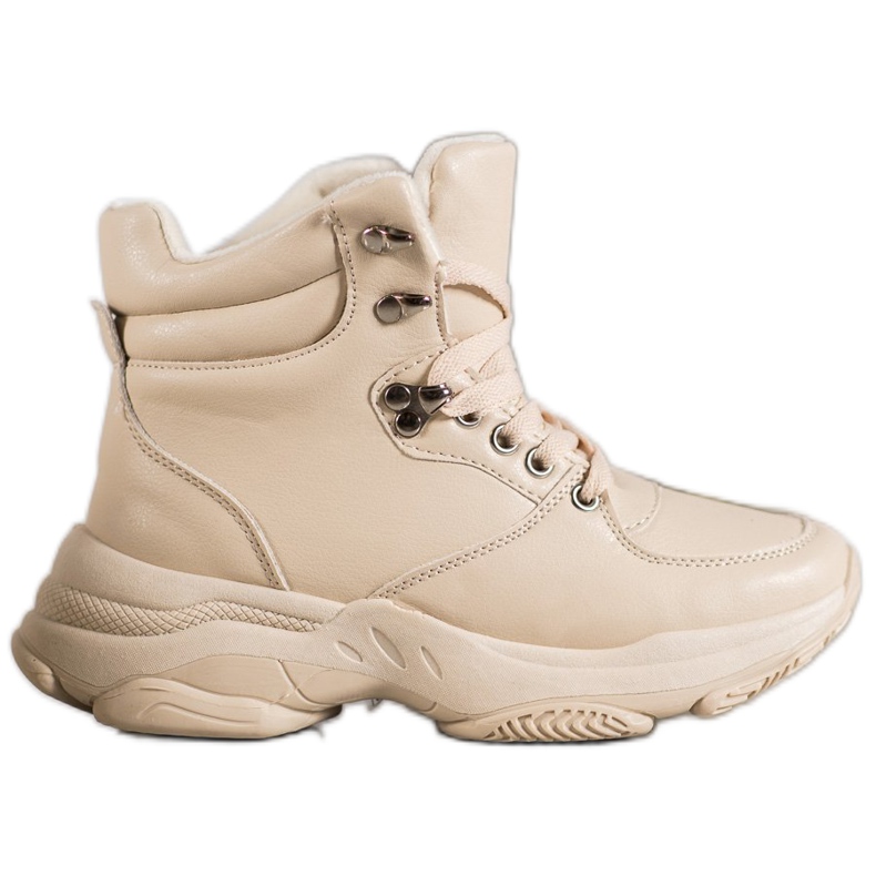 Ideal Shoes Tenisky z eko kůže hnědý