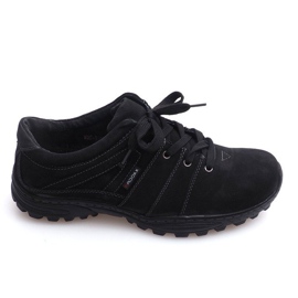 Turistické boty Leather Nat 6144 Black černý