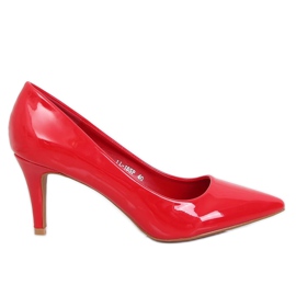 Červeně lakované dámské vysoké podpatky LL-185P Red červený
