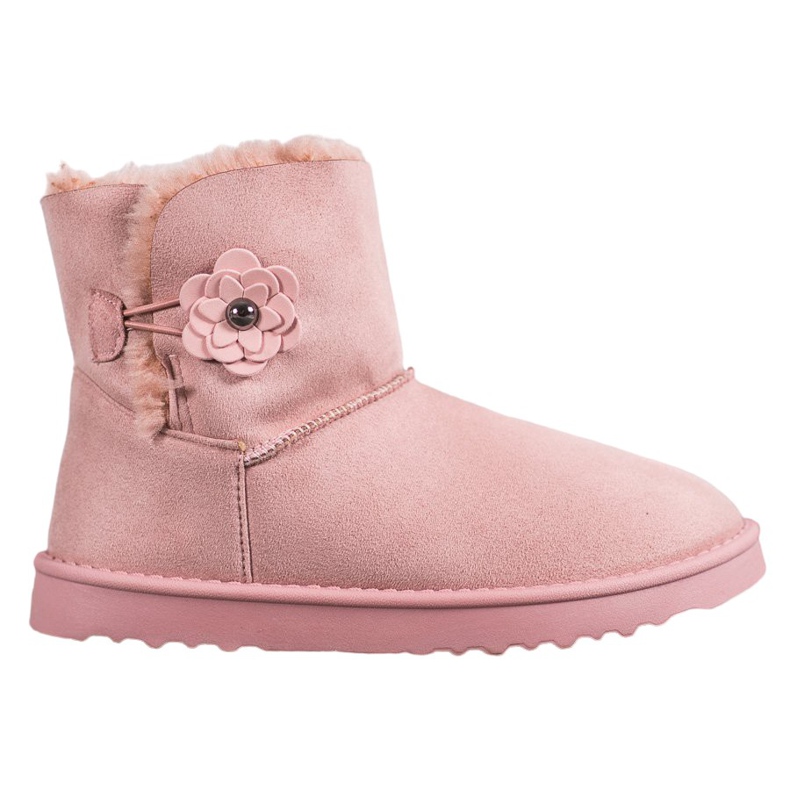 SHELOVET Mukluki S Květinou růžový