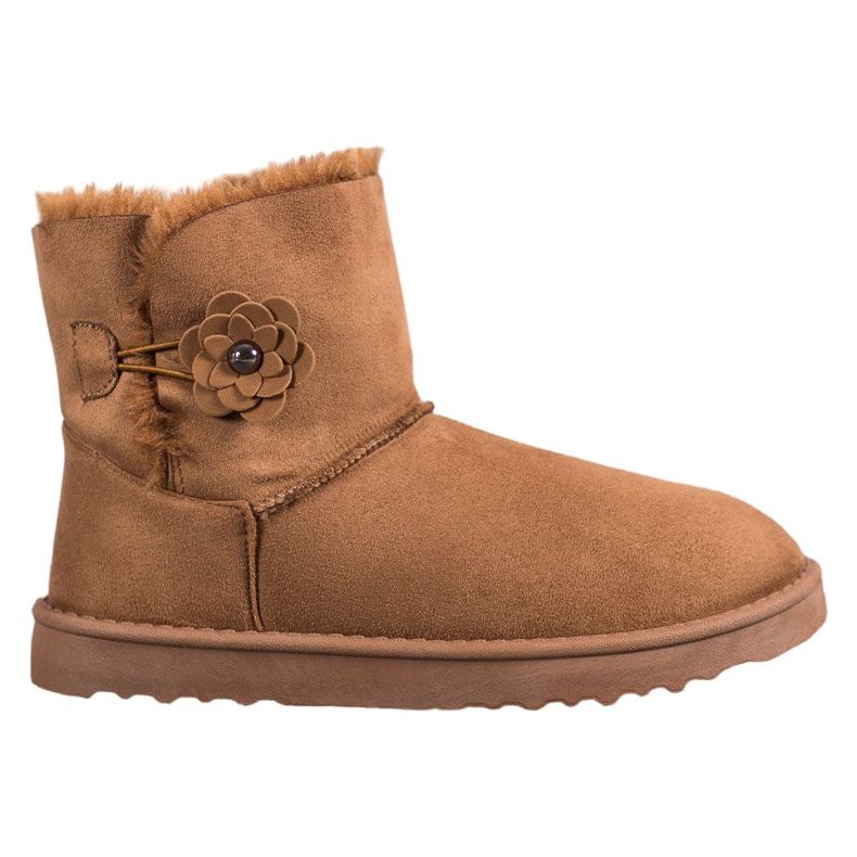SHELOVET Mukluki S Květinou hnědý