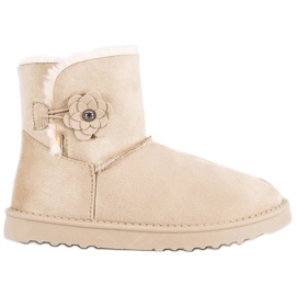 SHELOVET Mukluki S Květinou hnědý