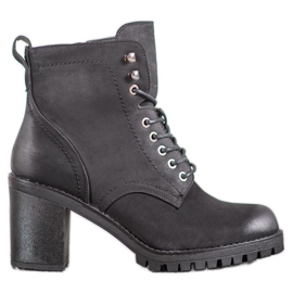 M.Daszyński Šněrovací boty na sloupku černý