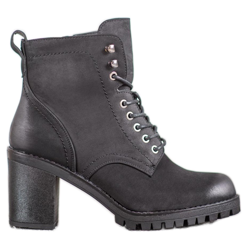 M.Daszyński Šněrovací boty na sloupku černá