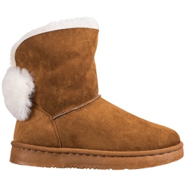 Bella Paris Sněhule s bambulkami hnědý