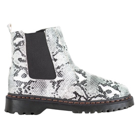 SHELOVET Chelsea Boty Na Platformě bílý černý