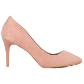 Comer Semišové podpatky růžový