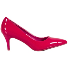 Comer Pohodlné lakované podpatky červený