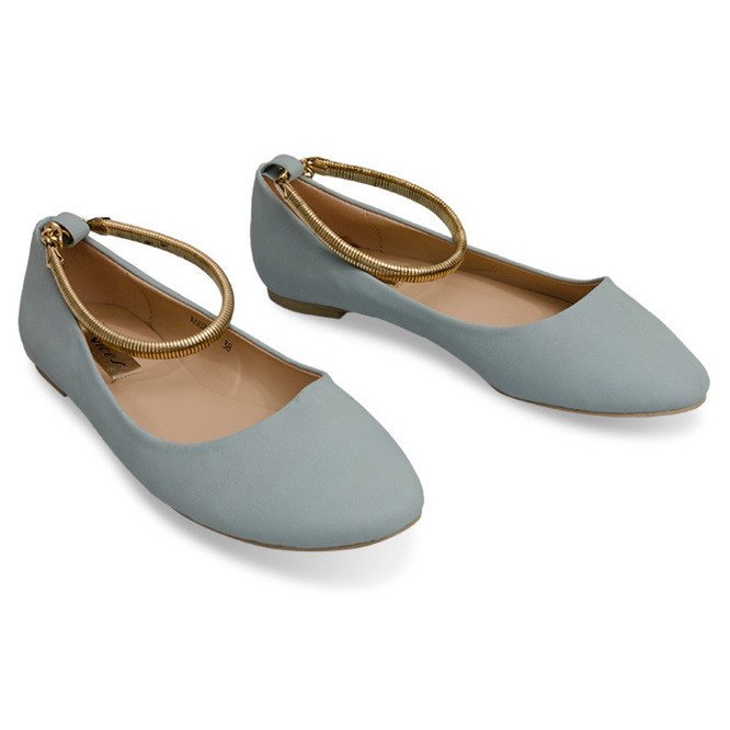 Balerínky Krásná dekorace na kotníku A607 Blue modrý