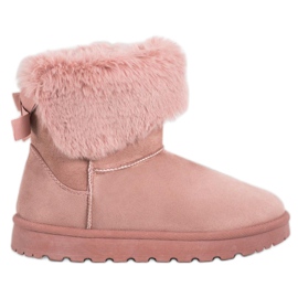 SHELOVET Mukluki s kožešinou růžový