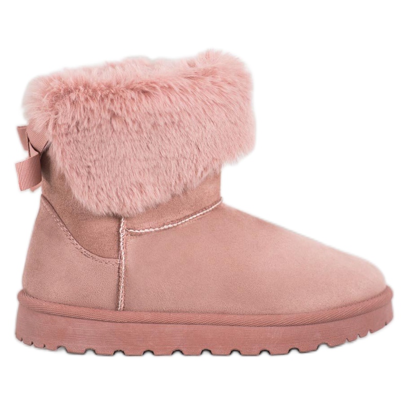 SHELOVET Mukluki s kožešinou růžový