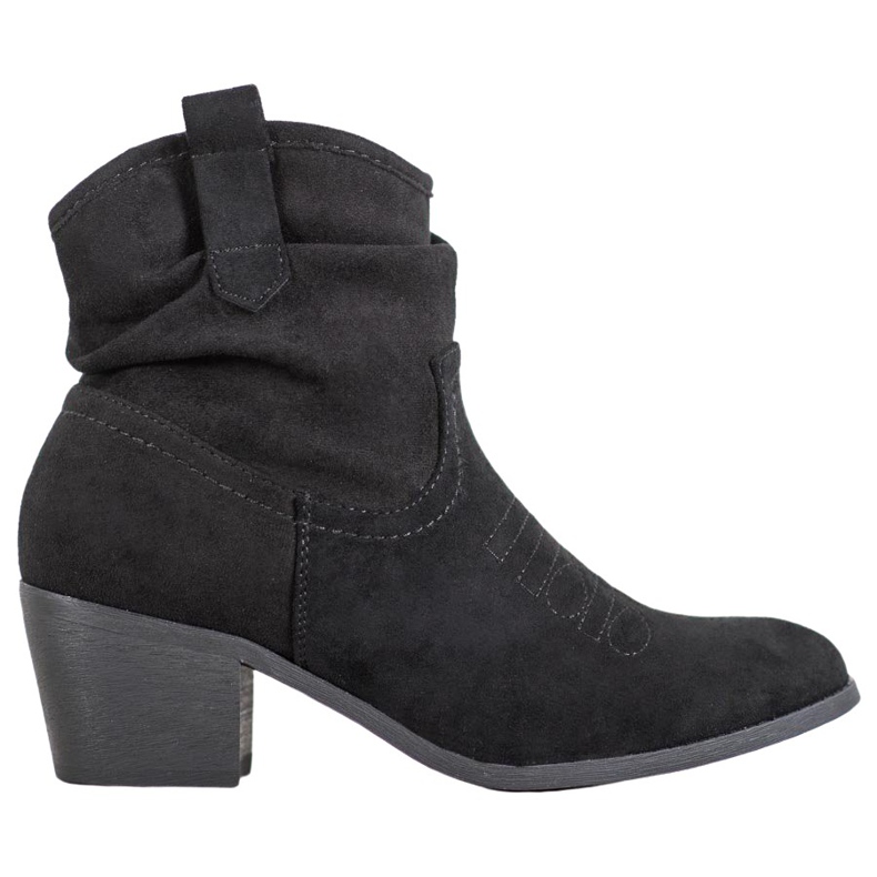 Super Mode Pohodlné kovbojské boty na sloupku černá