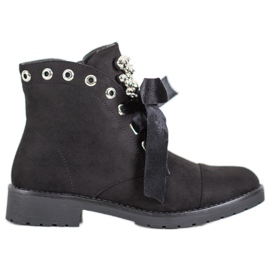 Bella Paris Boty S Ozdobnou Mašlí černý