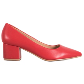 Ideal Shoes Stylová červená čerpadla červený
