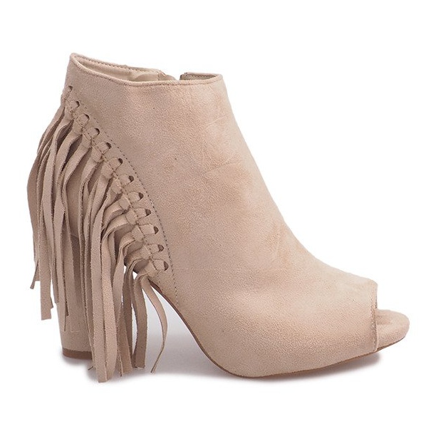 Otevřete boty na sloupku 1526-3 béžová béžový