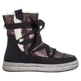 SDS Teplé sněhové boty hnědý černý