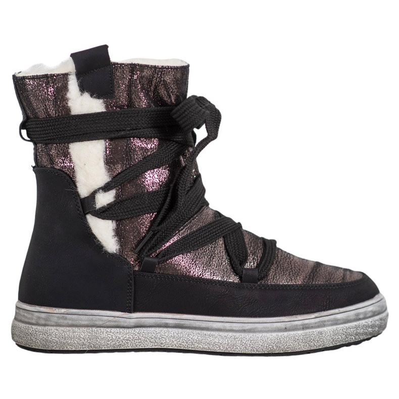 SDS Teplé sněhové boty hnědý černá