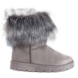 SHELOVET Šedá Mukluki S Kožešinou