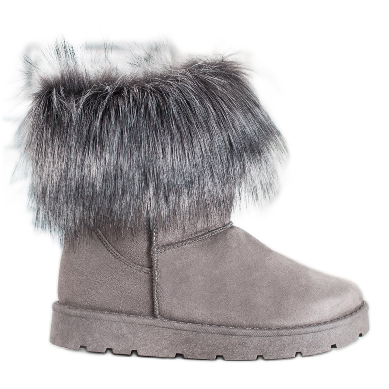 SHELOVET Šedá Mukluki S Kožešinou
