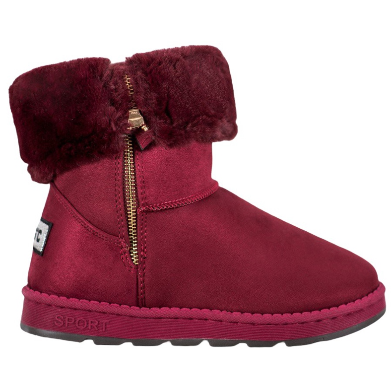 Bona Mukluki s srolovanou stopkou červené vícebarevný