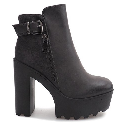 Teplé boty na sloupku 979-GA Grey šedá