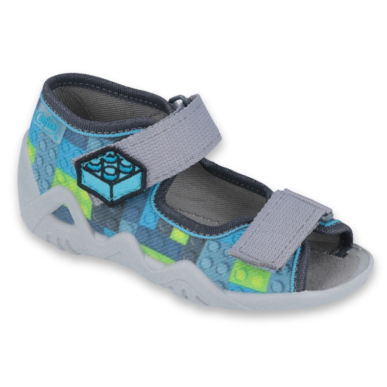 Befado žluté dětské boty 250P093 modrý šedá vícebarevný