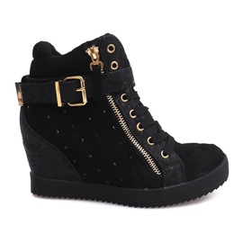 Klínové tenisky 6227-Y černé černý