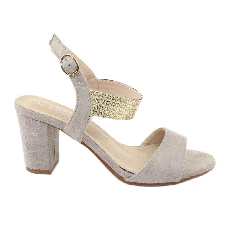 Sandály na sloupek Filippo DS817 šedá / zlatá žlutá