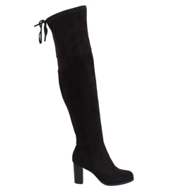 Černé boty na vysokém podpatku PE161P Black černá Černé boty na vysokém podpatku PE161P Black černá