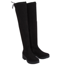 Kozačky nad kolena na chrániči černé NC711 Black černá