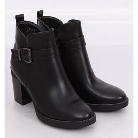 Černé kozačky na širokém podpatku BM-9078 Black černý