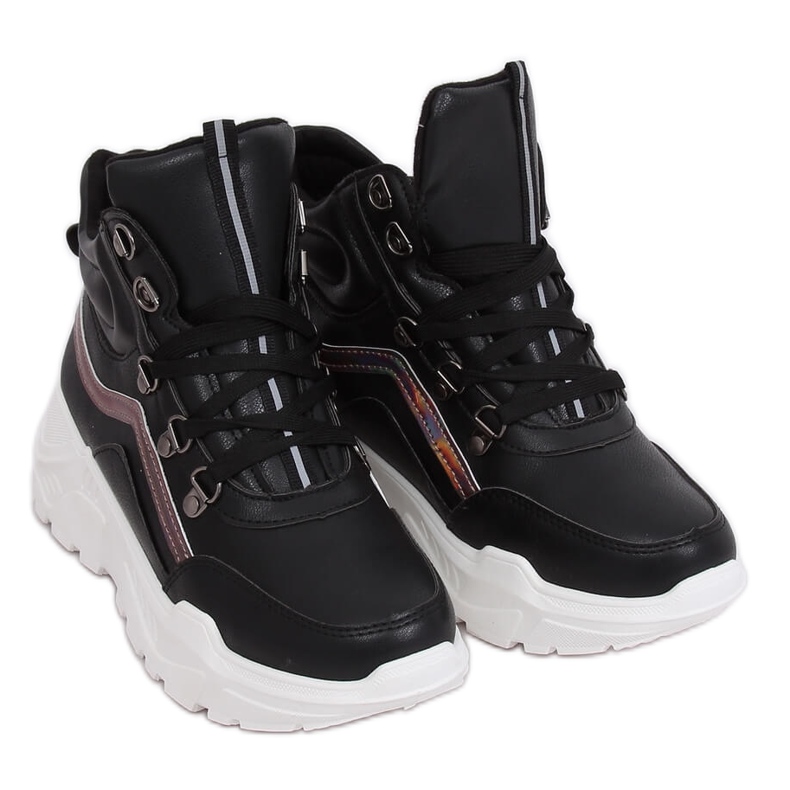 Černá sportovní obuv s vysokým kotníkem RB-3348 Black