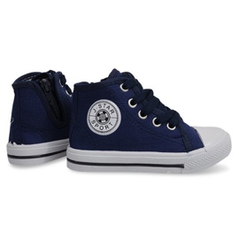 Vysoké dětské tenisky Y1312 Navy Blue námořnická modř
