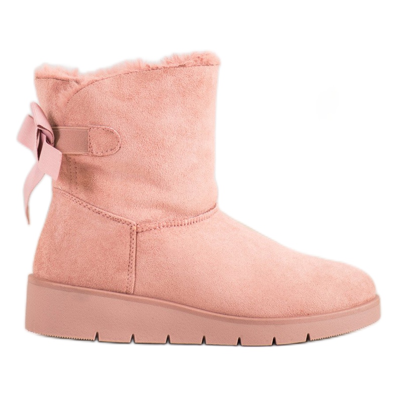 SHELOVET Růžová Mukluki na platformě růžový