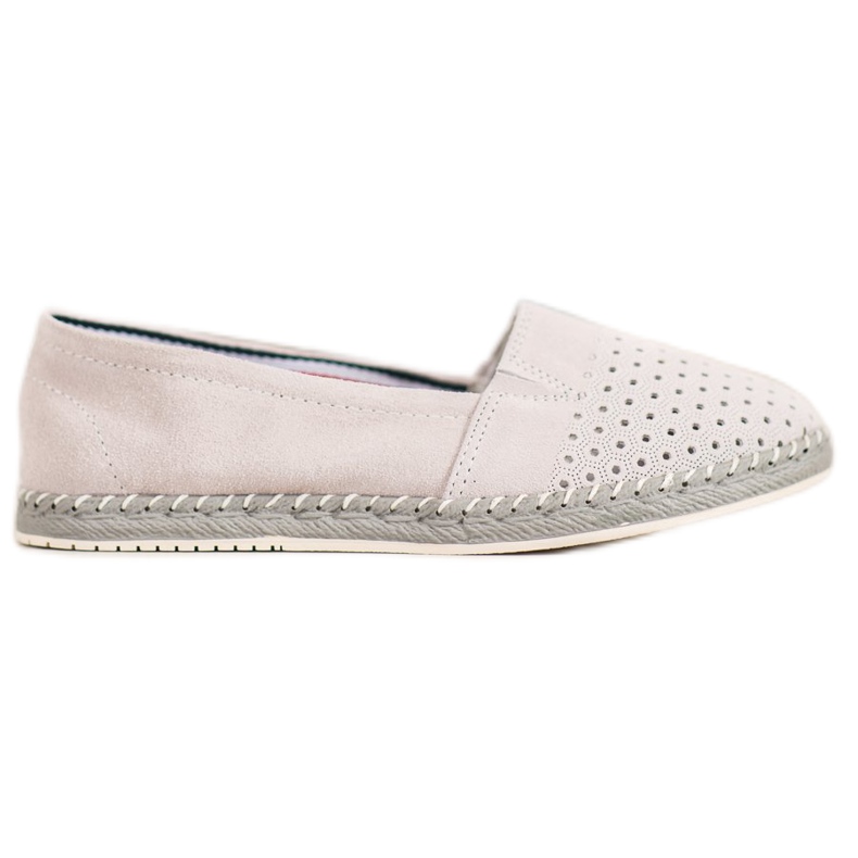 Goodin Prolamovaná kožená balerína šedá