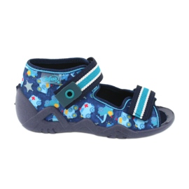 Sandály Befado dětské boty 250P090 bílý námořnická modrá modrý