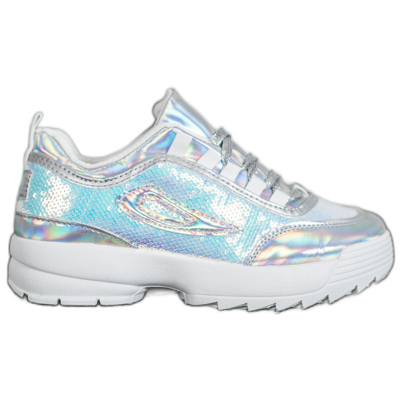 SHELOVET Tenisky s flitry bílý šedá