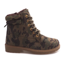 Izolované dřevěné boty Camo BED08 Green zelená