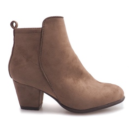 Semišové kotníkové boty ZZ-210 Khaki zelený