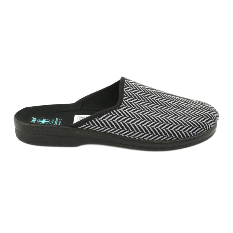 Pantofle pánské pantofle Adanex 25147 rybí kost černá šedá