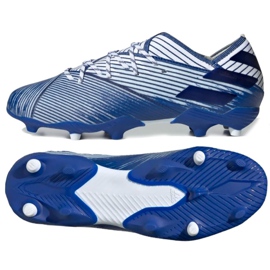 Kopačky Adidas Nemeziz 19.1 Fg Jr EG7238 vícebarevný bílý Kopačky Adidas Nemeziz 19.1 Fg Jr EG7238 vícebarevný bílý